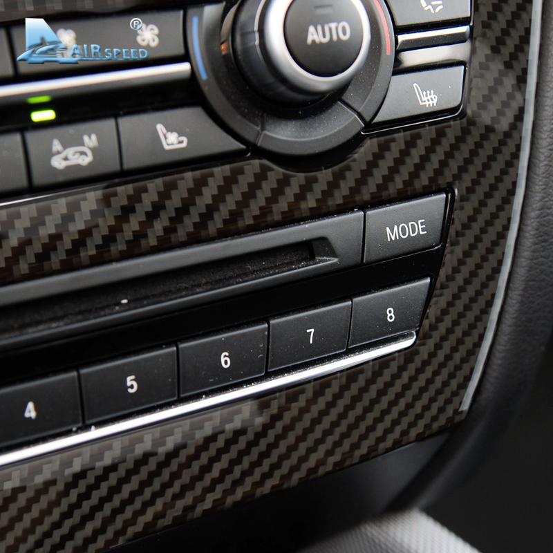 Kohlefaser AC CD Bedienfeld Aufkleber für BMW X5 F15 X6 F16 2014-2017 Innendekoration