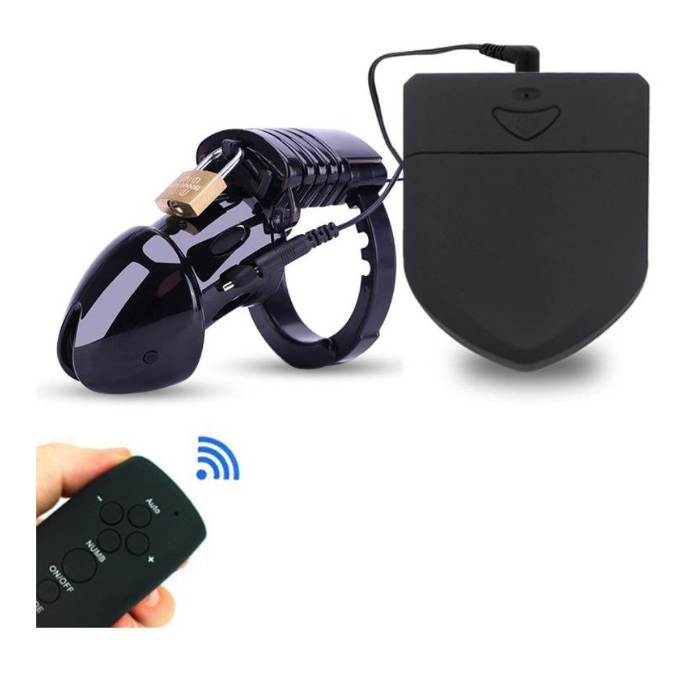 Electro Shock CB6000 Male Chastity Cage Ball Stretcher,Electric Shock Cock Cage Penis Ring, Timer Lock Chastity Belt Sex Toy