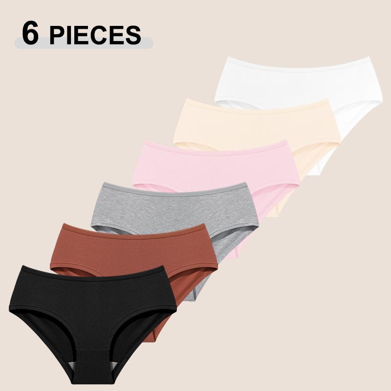 FINETOO 6PCS Seamless Cotton Printing Panties Low Waist Breathable Underpants Spring Autumn XS-XXL Underwear Female Comfortable Lingerie