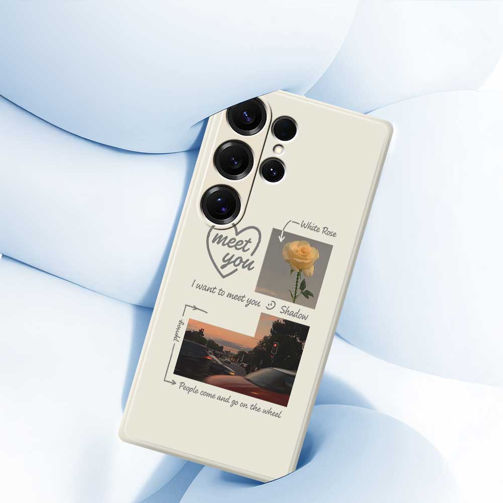 For Samsung Galaxy S25 Ultra Case Meet You Photo Pattern Printing Straight Edge TPU Phone Back Cover