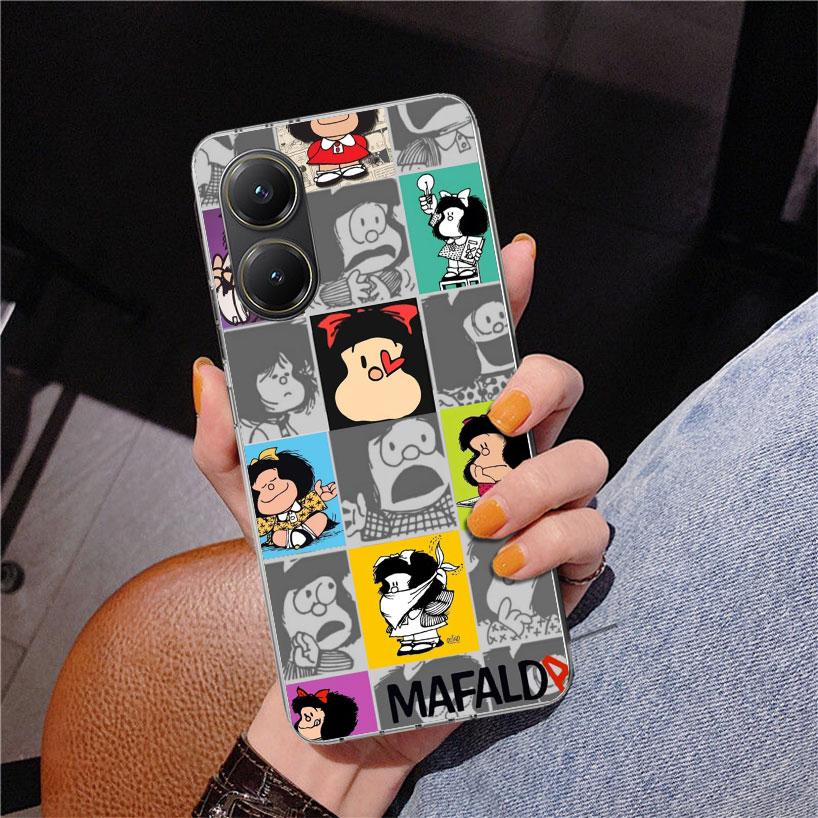 Cartoon Cute Mafalda Phone Case For Xiaomi Poco X7 X6 X5 Pro F7 Ultra Redmi 15C 15 13C 13 12C 12 10 10A 10C 9 9A 9C 9T Cover Poc