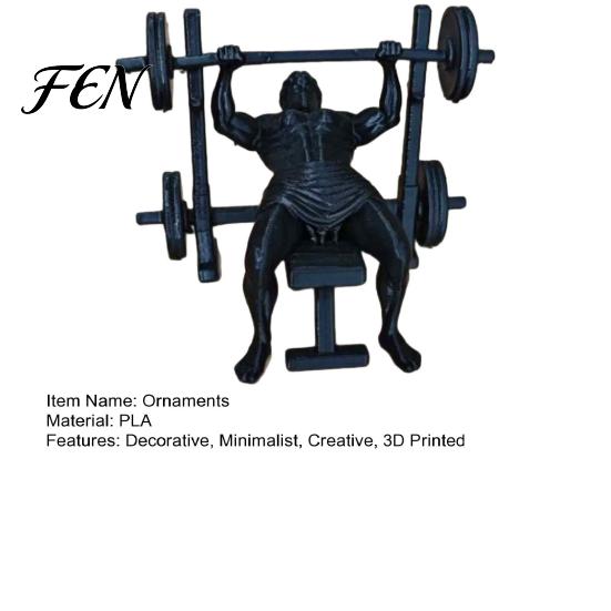 Personalized Fitness Lover Gifts 3D Printed Man Figurine, Barbell Statue for Gym Decor, Muscular Bodybuilding Figurine Desktop Ornament, Compact