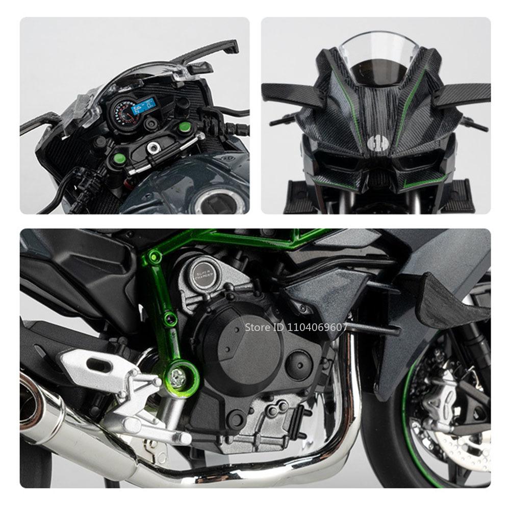 1:12 Toy Model H2R S1000Rr Miniature Motorcycles Alloy Diecast Shock Absorption Rubber Tires Christmas Motorbike Gifts For Kids