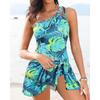 Bikini Swimsuit Female Sexy Shoulder Print One-piece Swimsuit New Swimsuit