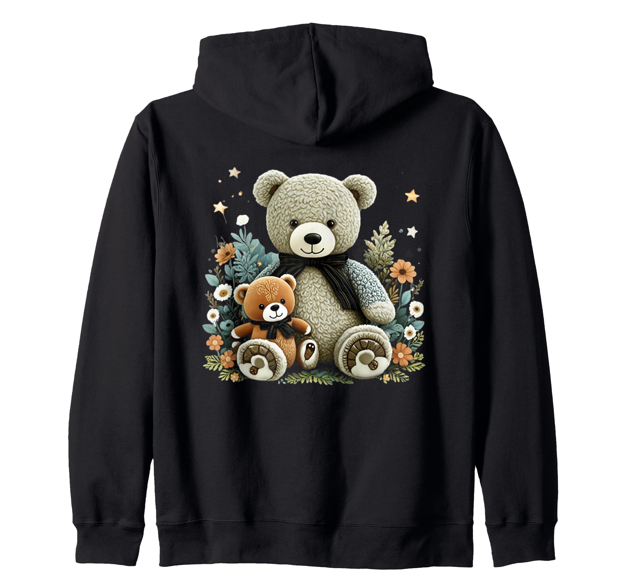 Vintage Floral Cottagecore Zip Hoodie for Teddy Bear Lovers 7750₽