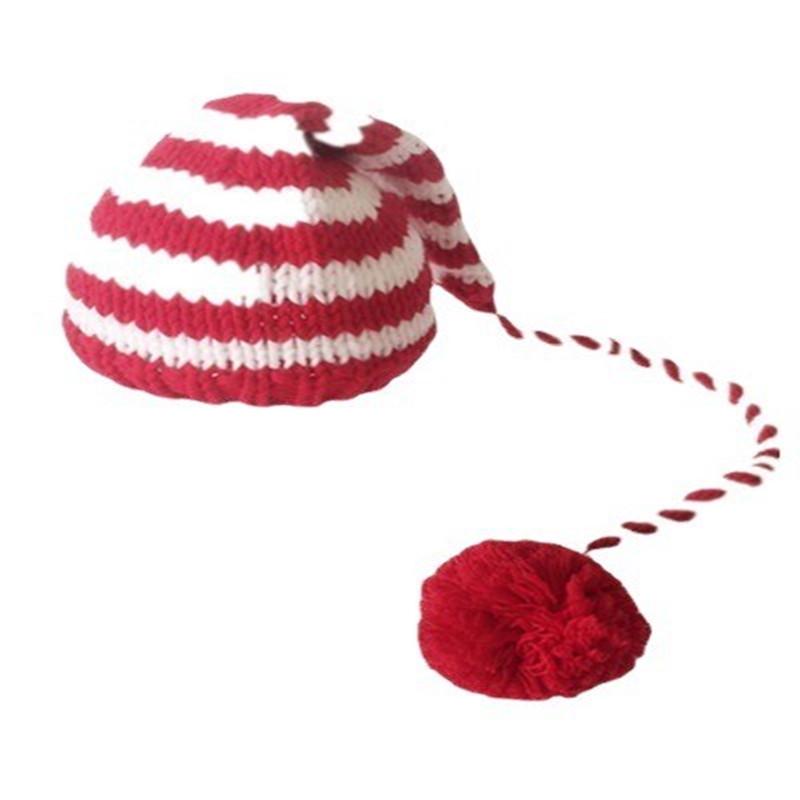 Winter Baby Long Tail Pom Pom Hat - Photography & Christmas Props for Children