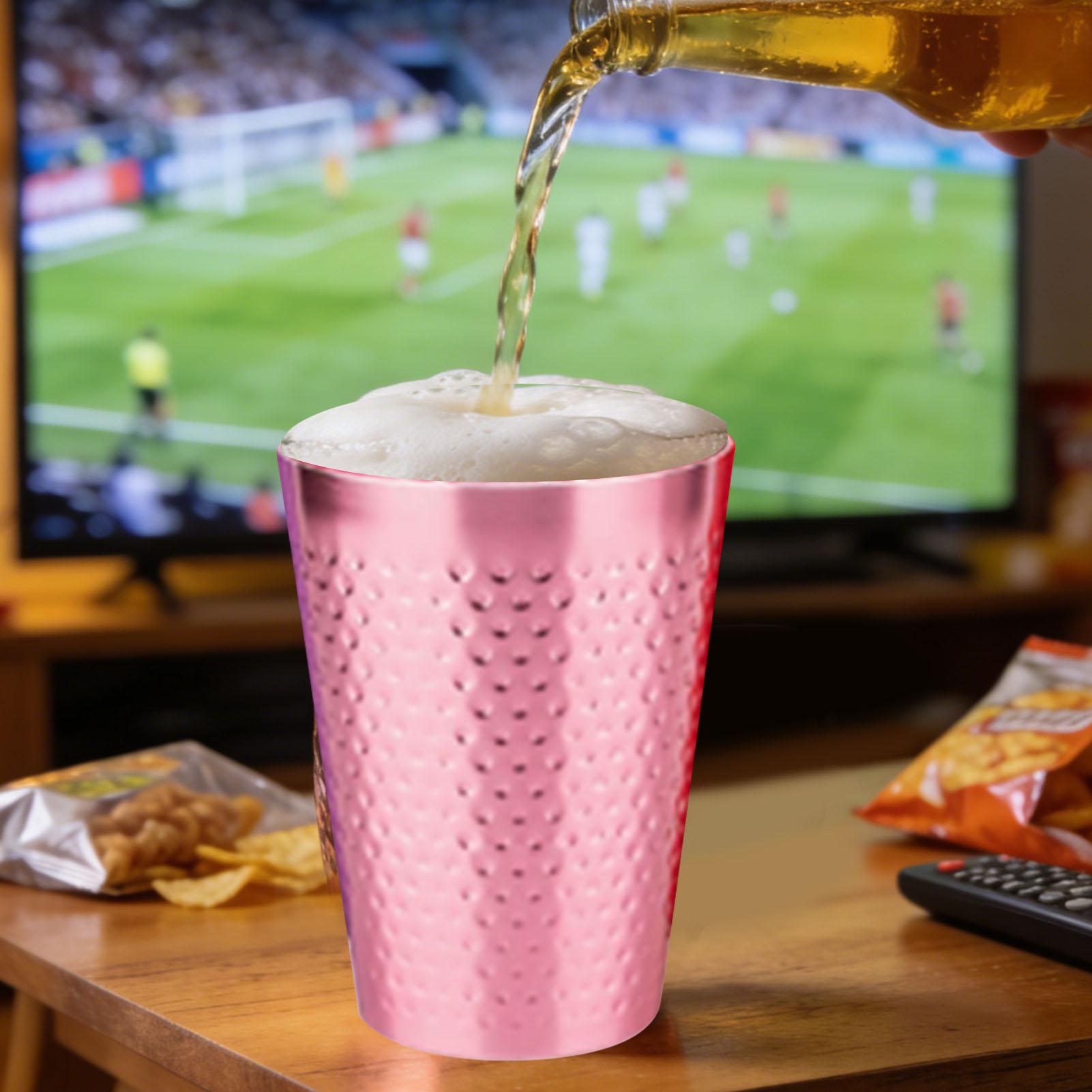 

Metal Cups 5 Colors Reusable Lightweight Food Grade Aluminum Hammered Cups for Beer Cold Beverages