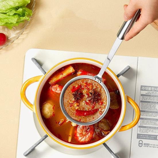 Fine Mesh Skimmer Spoon Professional 304 Stainless Steel Food Grade Long Handle Dishwasher Safe Skimmer
