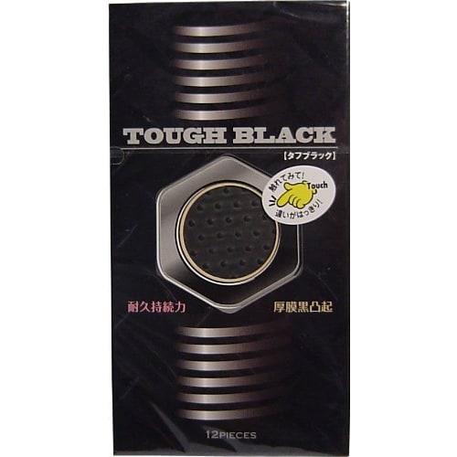 Tough Black Thick Black Raised Condom 12 Pieces