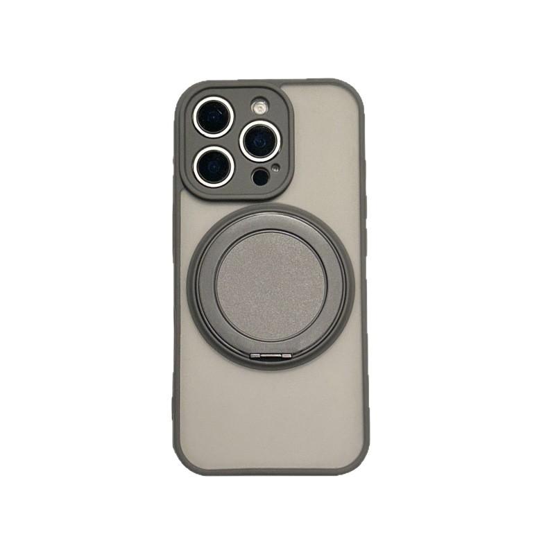 Applicable To iPhone16Pro Mobile Phone Case, Matte Skin-sensitive Magnetic Suction Rotating Bracket, Apple 15Pro All-inclusive Protective Case.