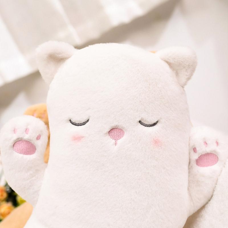 Cute Cat Stuffed Animal Pillow Long and Soft Perfect for Kids Bed or Sofa Decor