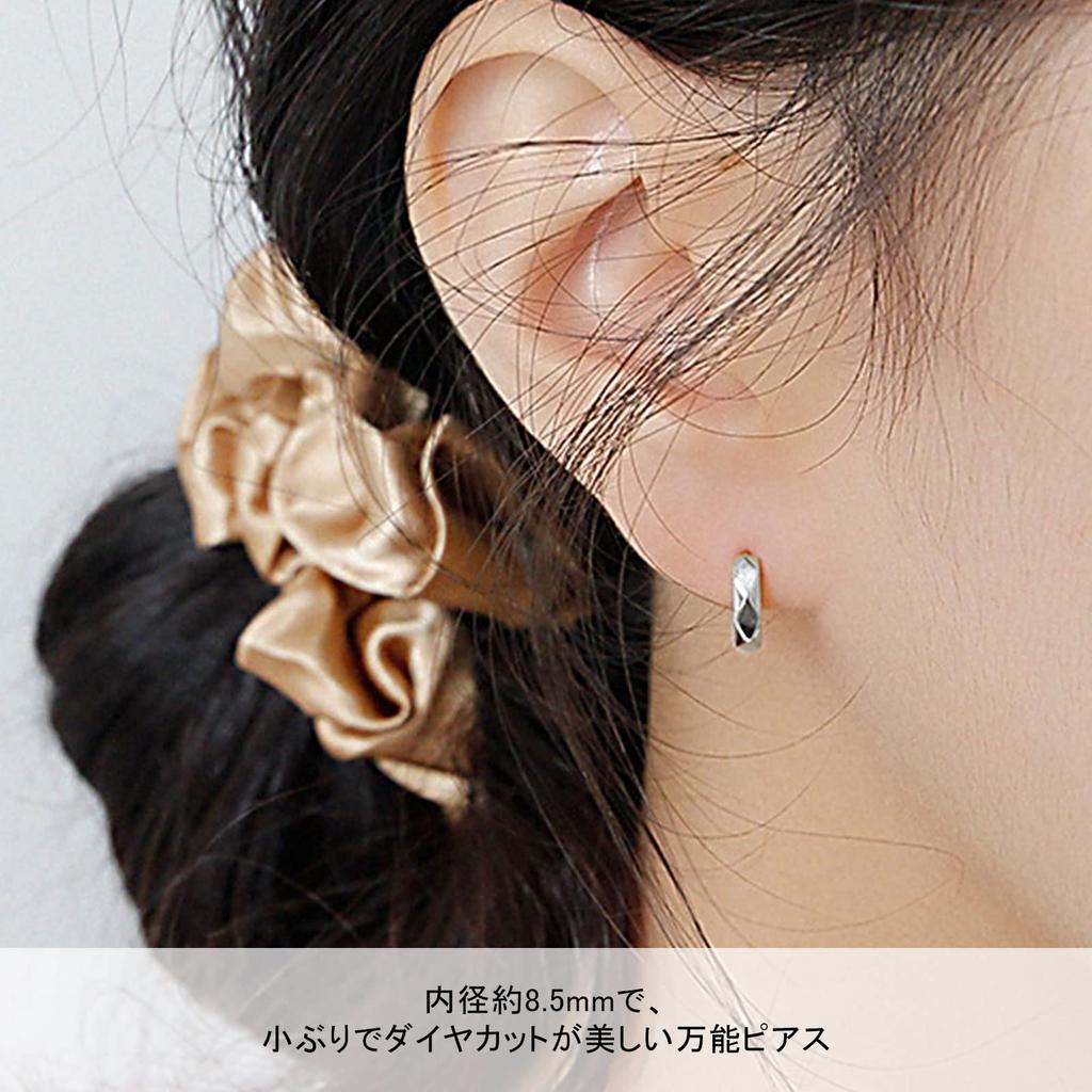 Pasurohu Ohrringe K18 18K Vergoldung Silber 925 Kleine Beliebte Creolen Damen Herren Gold Platin Diamantschliff Hypoallergen Echter Schmuck 8,5mm