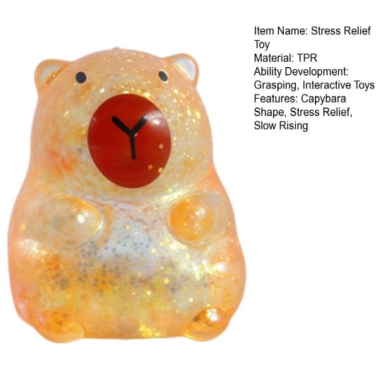 1/4ks Kapybara Cukrová Antistresová Míčová Úleva od Úzkosti Třpytivá Kapybara Mačkací Hračka Pružná Pomalé Vzestupné Relaxační Průhledná Kapybara Stlačovací Fidget Hračka
