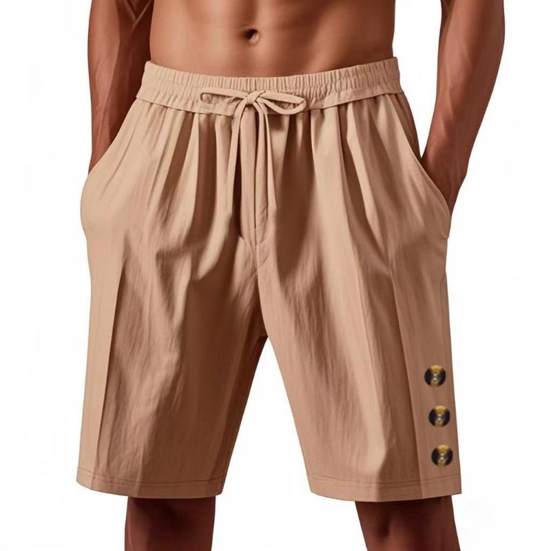 New summer style men's shorts for outer wear, loose beach casual solid color versatile trousers