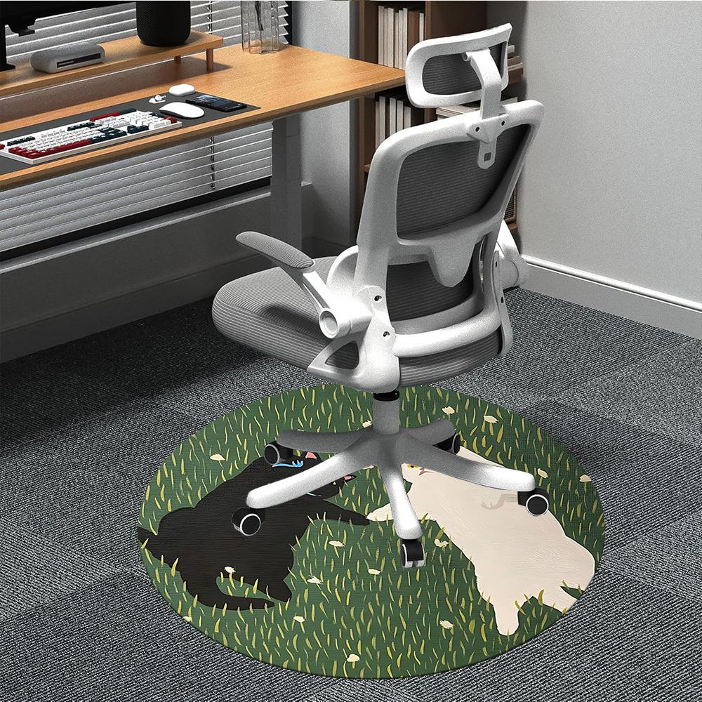 1pc Cats Friendship Office Round Area Rug, Under Office Chairs Bedroom Living Room Home Decor, Room Deco, Available In Various Sizes