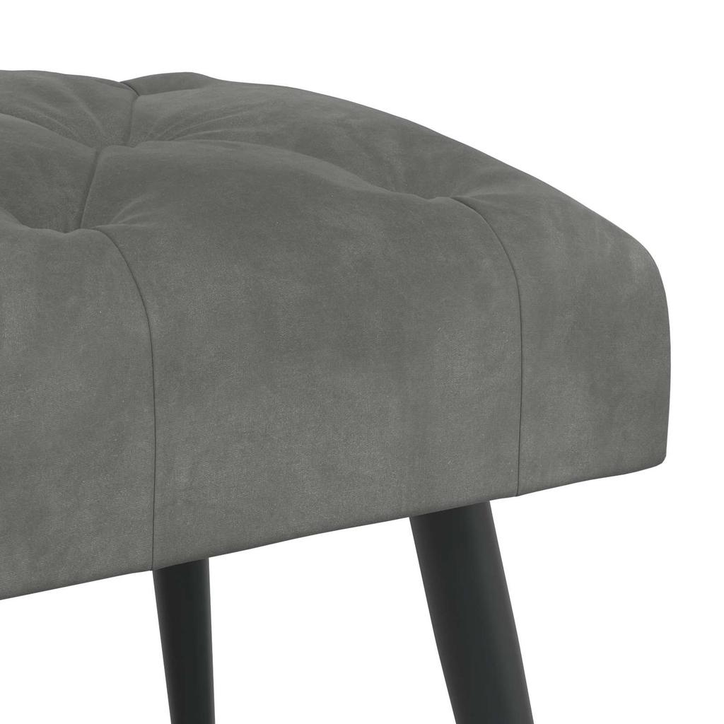 Button Tufted Bench Dark Gray 60 x 40 x 45 cm Velvet