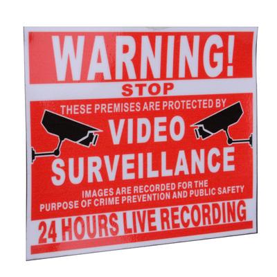3PCS Video Camera System Warning Sign 24H CCTV Conspicuous Wall Sticker Decal