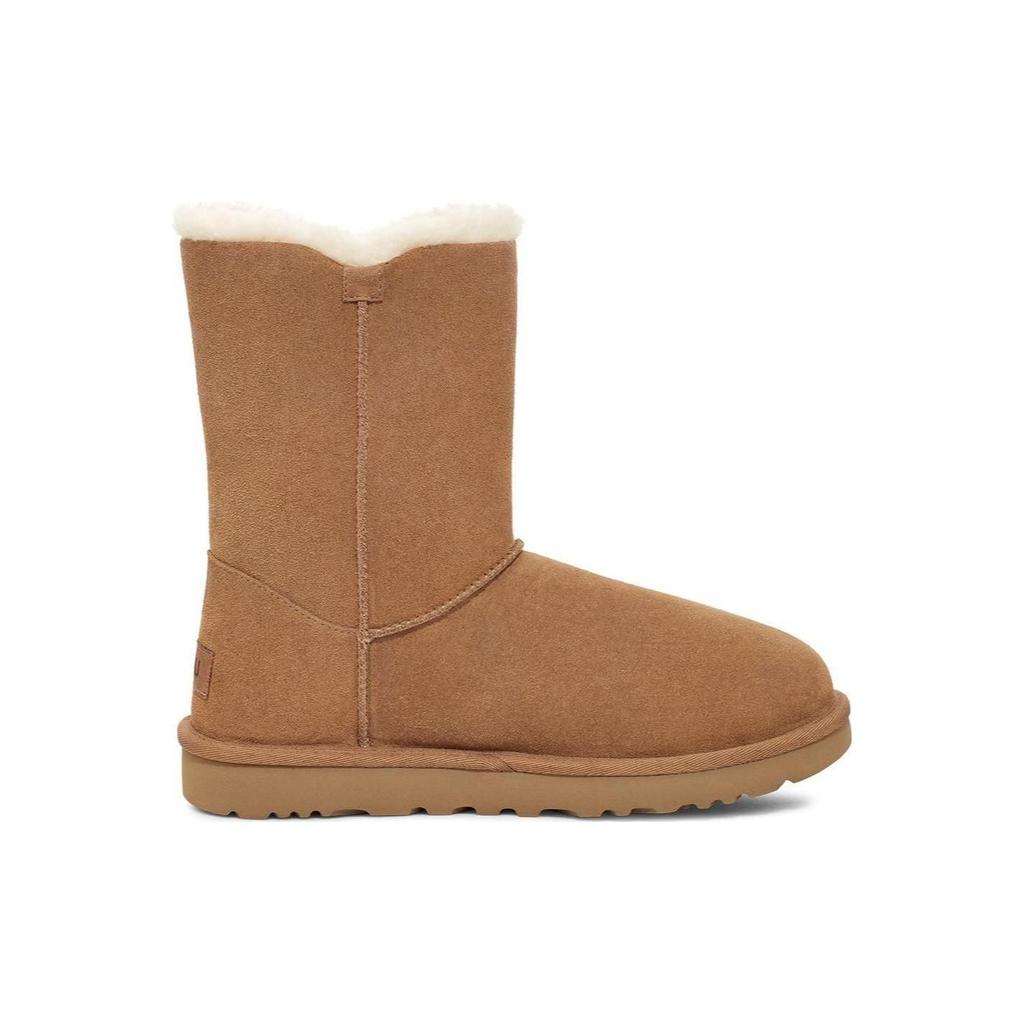 UGG Two-Layer Cowhide Casual Comfortable Mid-Calf Snow Boots Women boots Chestnut 1153612-CHE