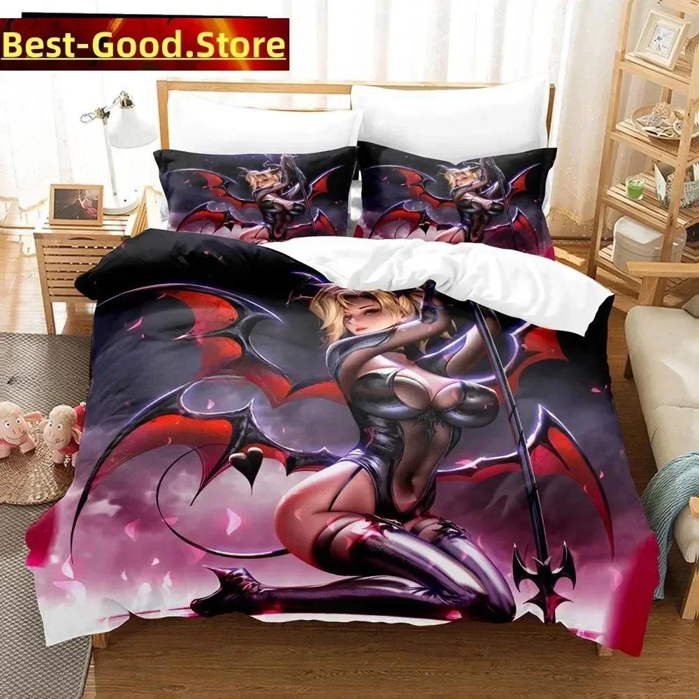 3D Anime Sexy Girls Overwatch Bedding Set Printed Bed Set With Pillowcase Duvet Cover Soft Single Double Queen Super King Size