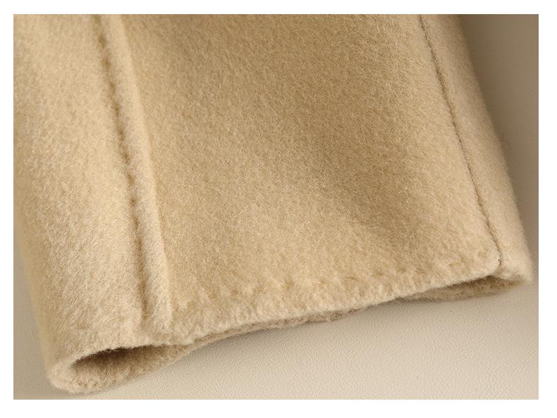 M Familie High-End Wollmantel: Doppelseitig, Überknie, Hepburn-Stil für Damen