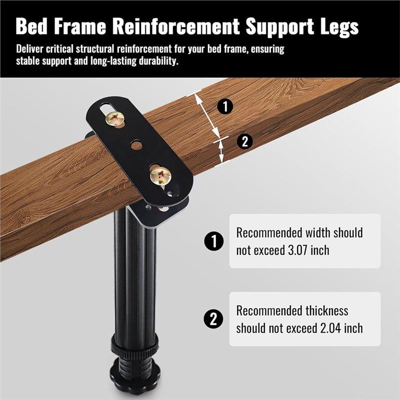 ABBP-Adjustable Height For Bed Support Legs 4 PCS 7.8-13 Inch Heavy Duty For Bed Frame And Slat Support