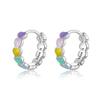 925 Sterling Silver Kids Earrings For Girls Small Hoop Earrings Little Girls Fashion Hypoallergenic Jewelry Birthday Gifts Rainbow Colorful