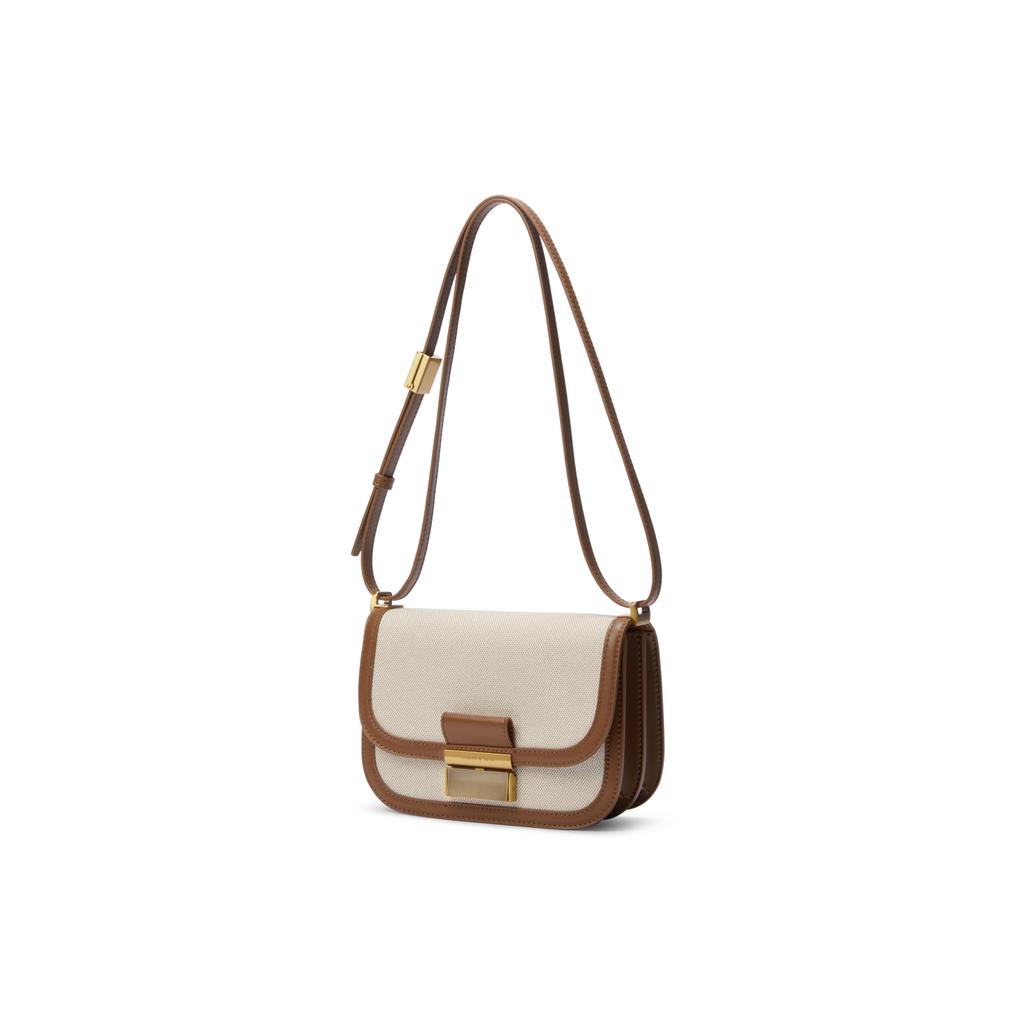 New CHARLES&KEITH Scarf Canvas Series Canvas Tofu Bag Shoulder Bag Small Women's Multicolor CK2-80782074