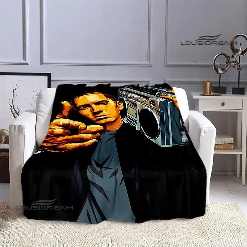 Eminem Hip-hop Singer Printing Blankets Warm Blanket Flannel Blanket Picnic Blanket Blankets for Beds Birthday Gift