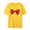 Original Summer Couple Short-sleeved Silver Bow Printed Round Neck Fashionable Casual T-shirt Summer Couple Wear