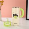 Water Bottle111 Stainless Steel Thermos Cup for Men and Women Portable Double Drinking Straw Cup Large Capacity Outdoor Handle Ice Cup