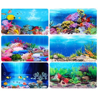 Aquarium Background Poster Tank Ocean Self-adhesive Fish Sticker Backdrop Decor