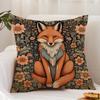W-William M-Morris Art Fox Cushion Cover Premium Comfort Reversible Pillow Cover - Dual - Use Design For Home & Car