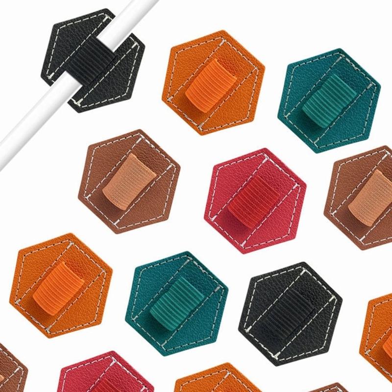 Leather Pen Clip Holder Adhesive Pen Holder Tablet Pen Holder Elastic Pen Holder for Hardcover Notebook Journal Planner