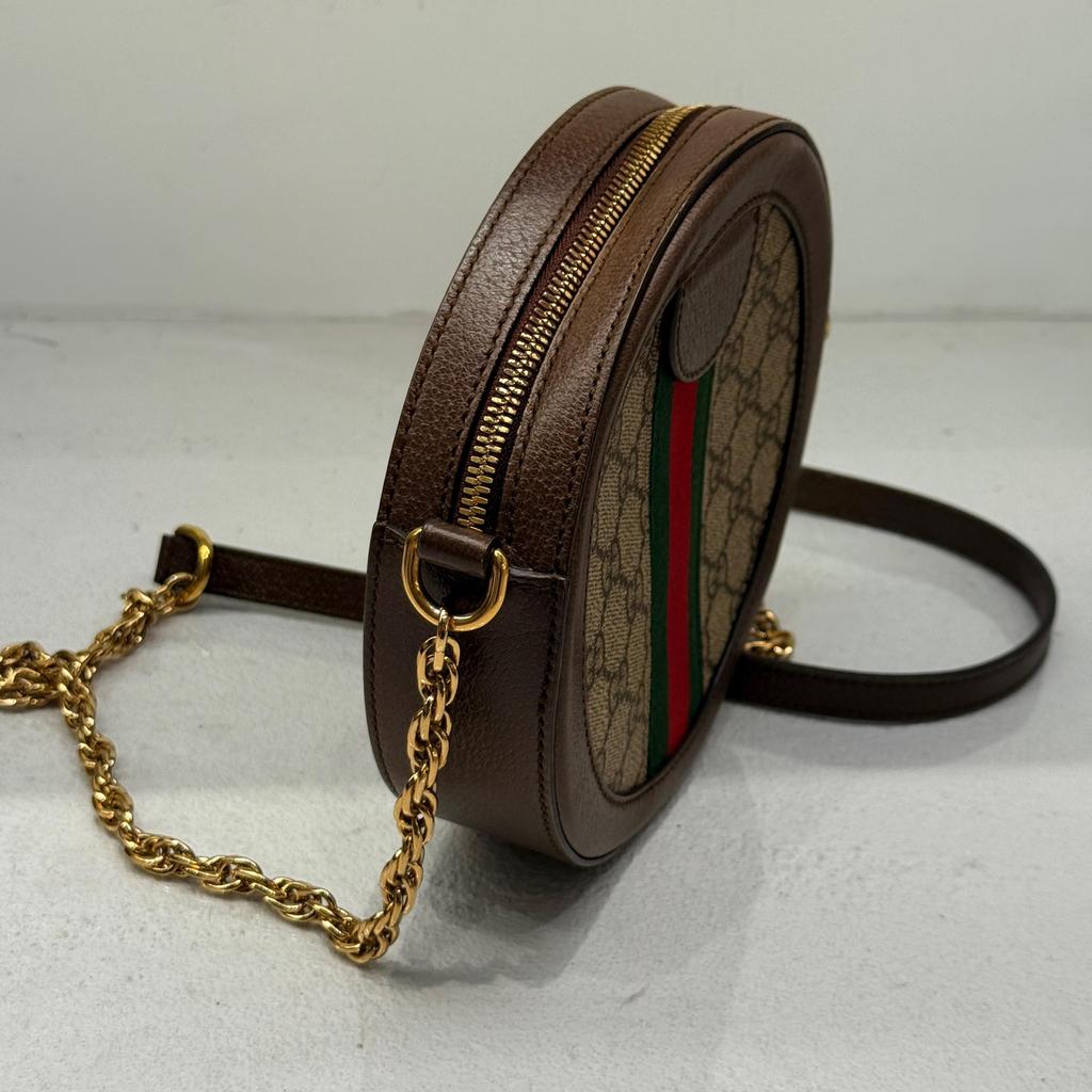 [Pre-Owned] Gucci Ophidia GG Mini Round Bag 'Beige' - Very Good #ZCWPAS