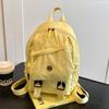 2025 new fashionable atmosphere simple backpack solid color schoolbag large capacity shoulder bag popular small square bag