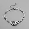 Personalized Punk Style Silver Color Handcuffs Bracelet, Men's and Women's Fashion Trend Holiday Party Accessories