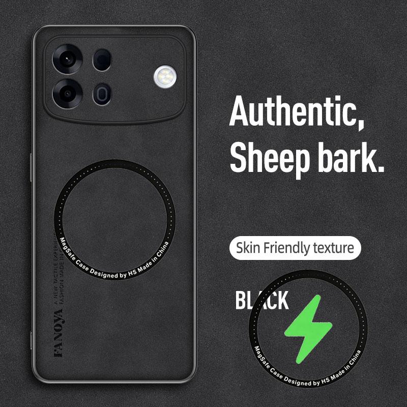 For Magsafe Case For OPPO A7 Pro Max Sheepskin Leather Shockproof Case For OPPO A7Pro Max Magnetic Wireless Charging Phone Cover