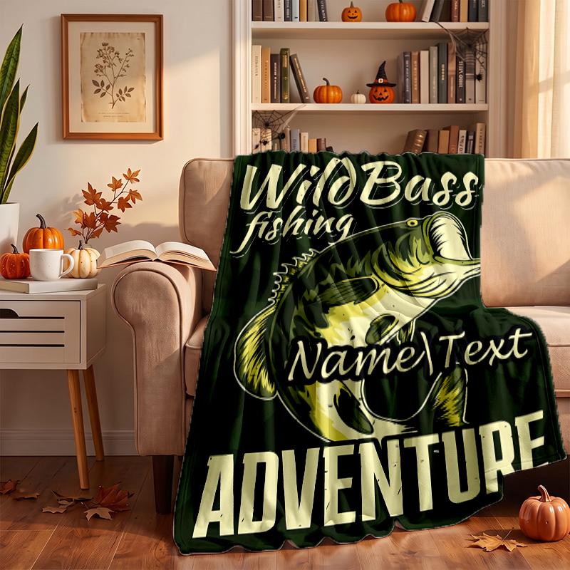 fishing Custom Flannel Blankets Soft Warm Cozy Throws for Home Decor Holiday Gifts