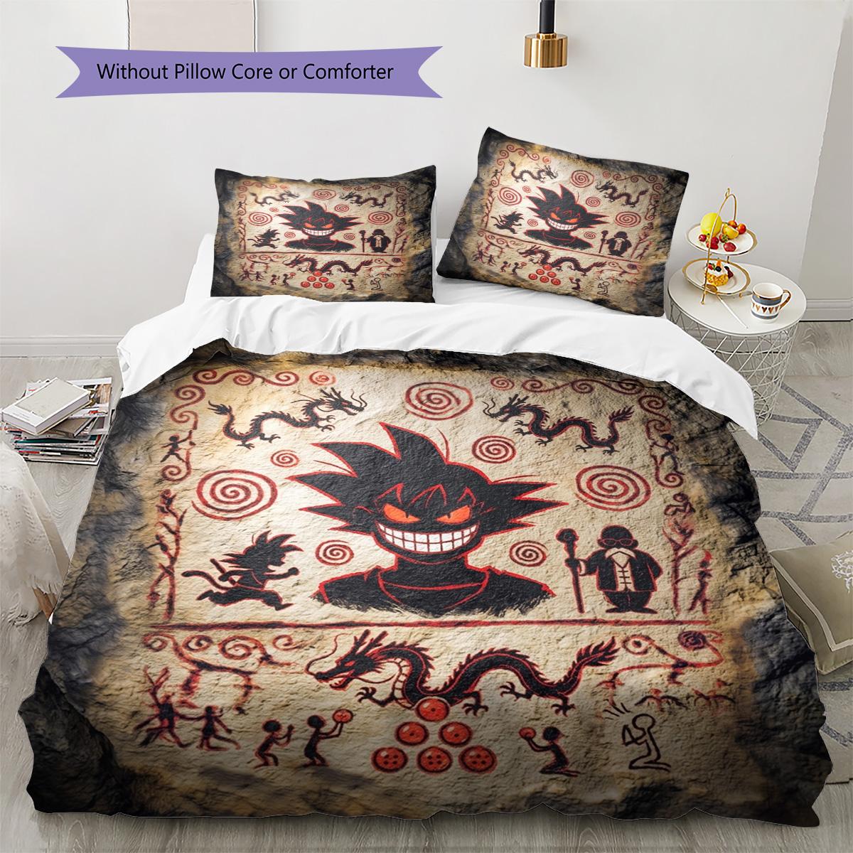 

Dragon Ball Goku Pattern Bedding Quilt Set Quilt Cover Pillowcase Home Decoration Birthday Gift (1 * duvet cover + 2 * pillowcase, without core) 135x200cm