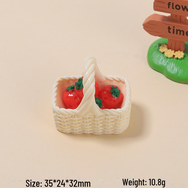 Agrafă de păr din rășină cu desene animate multicolore 3D și cataramă pentru pantofi cu design de coș cu fructe