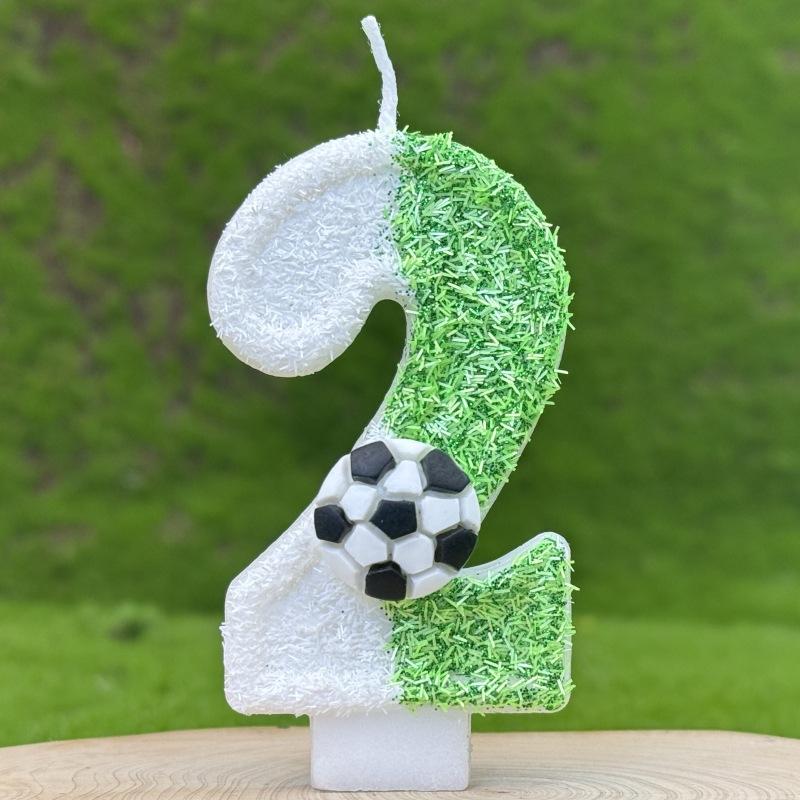New Sports Football Digital Birthday Candle Cake Decoration First Birthday Celebration Handmade Digital Candle