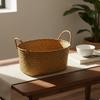 Braided Container Basket Handwoven Storage with Handle Material L
