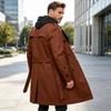 Men's Slim Fit Double-Breasted Casual Jacket Color Long Sleeve with Lapel Collar for Spring and Fall