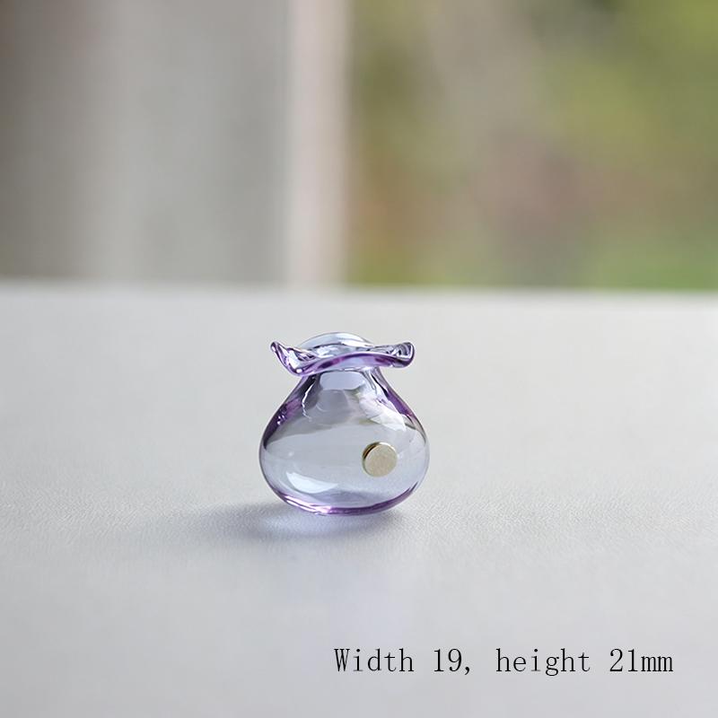 Mini Glass Vase Fridge Magnet with 3D Micro Landscape for Home Office Decoration
