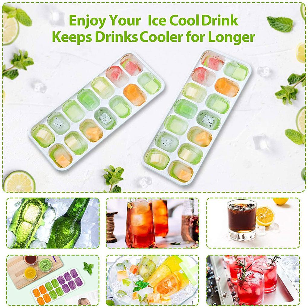 Ice Mold Cube Maker DIY Tray Kitchen Gadget Silicone Smooth Surface Household Accessories Washable Cream Makers