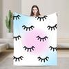 Eyelash Cartoon Eyelashes Blanket Fleece Autumn/Winter Multi-function Lightweight Thin Throw Blankets for Home Office Bedspreads