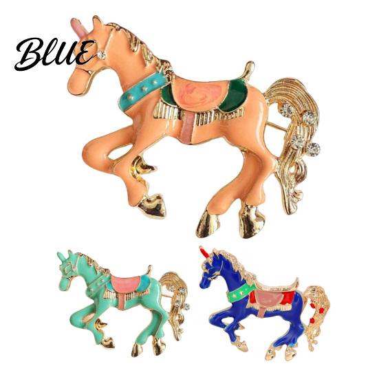 Colorful Animal Brooch Horse Multi-Color Enamel Edges Cartoon Design