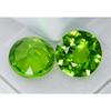NATURAL Peridot Stone ROUND Cut 18.13 Ct Faceted CERTIFIED Loose Gemstone Pair