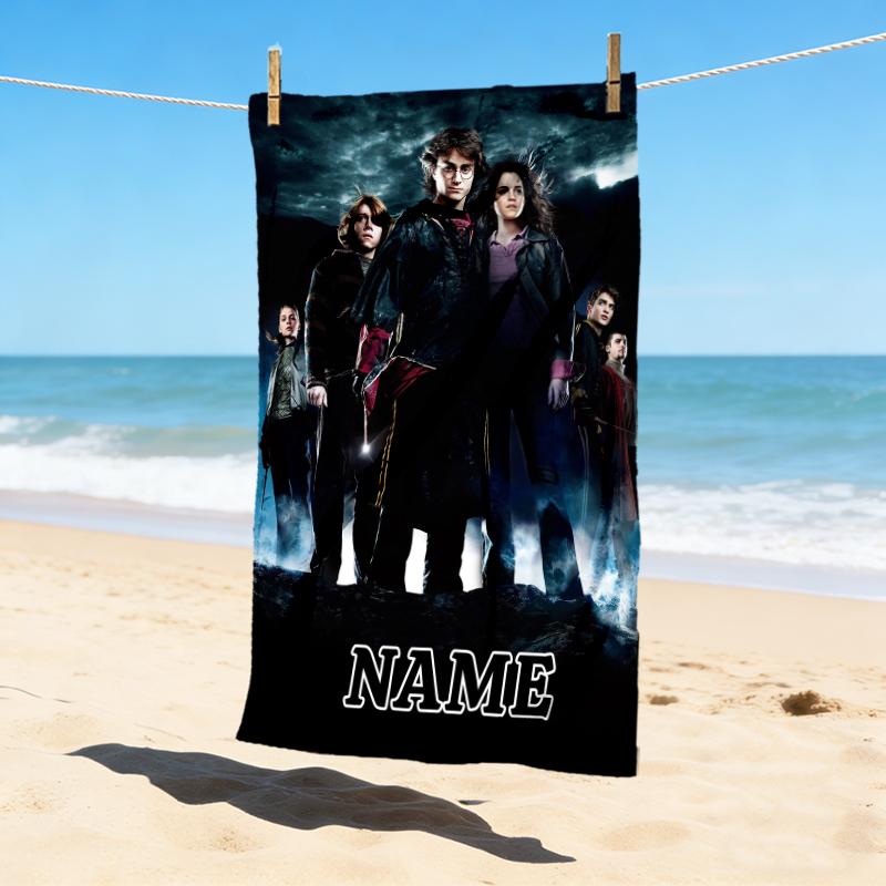 Custom Name Winter Flight Stylish Digital Printing Beach Towel Quick‑Drying Absorbent Blanket for Beach Pool Gym Travel