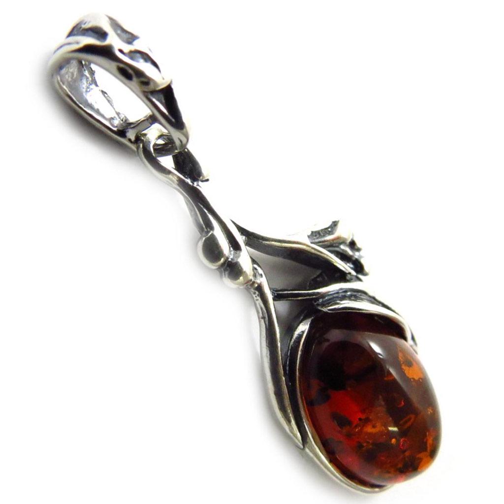 Les Trésors De Lily [J5658] - Amber 'Inspiration' Silver Pendant